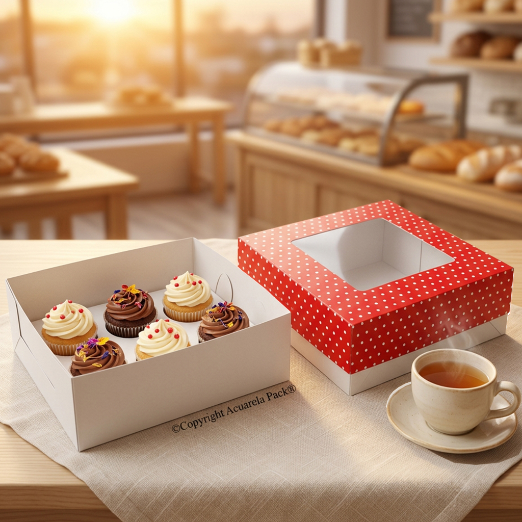 6 Cupcakes Apilable (con visor)